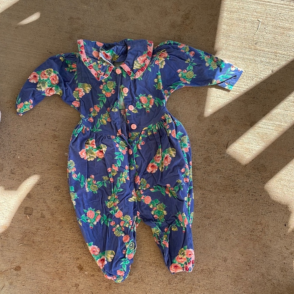 Corduroy floral onesie 24M